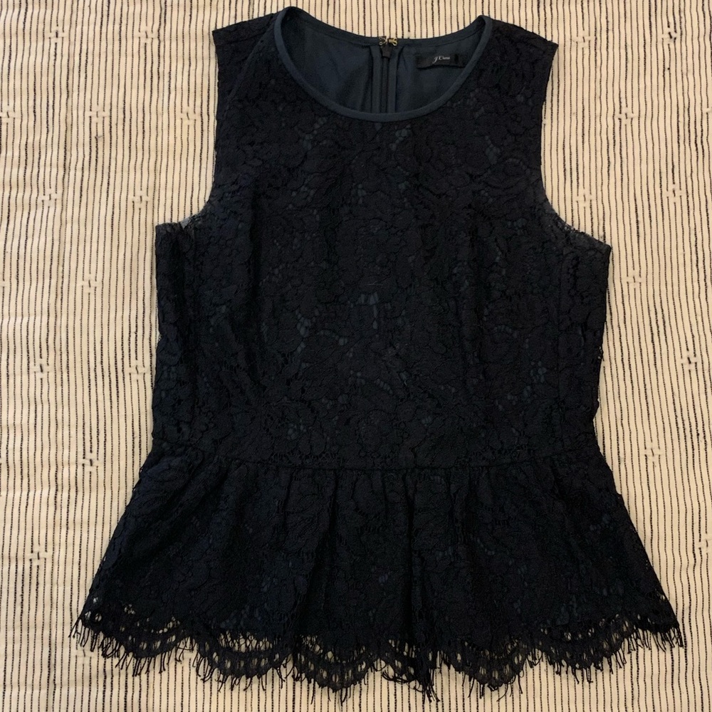 J. Crew Lace Peplum Top